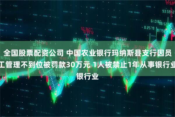 全国股票配资公司 中国农业银行玛纳斯县支行因员工管理不到位被罚款30万元 1人被禁止1年从事银行业